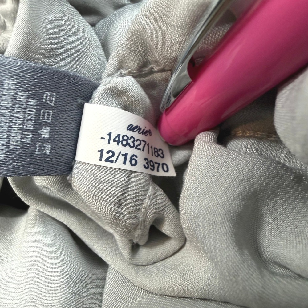 Aerie Gray Lounge Pants XS Satin Side Stripe Jogger Sporty Minimalist Chic - Picture 7 of 11